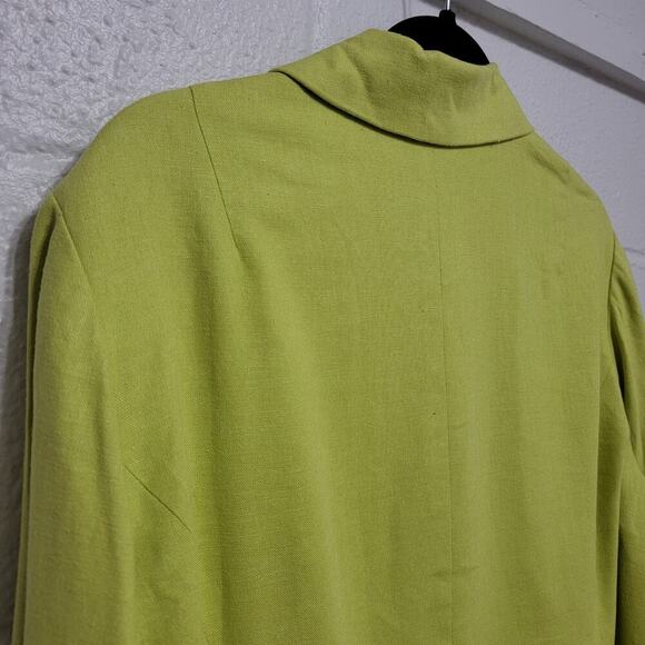 Coldwater Creek Chartreuse Linen Jacket - Picture 7 of 8